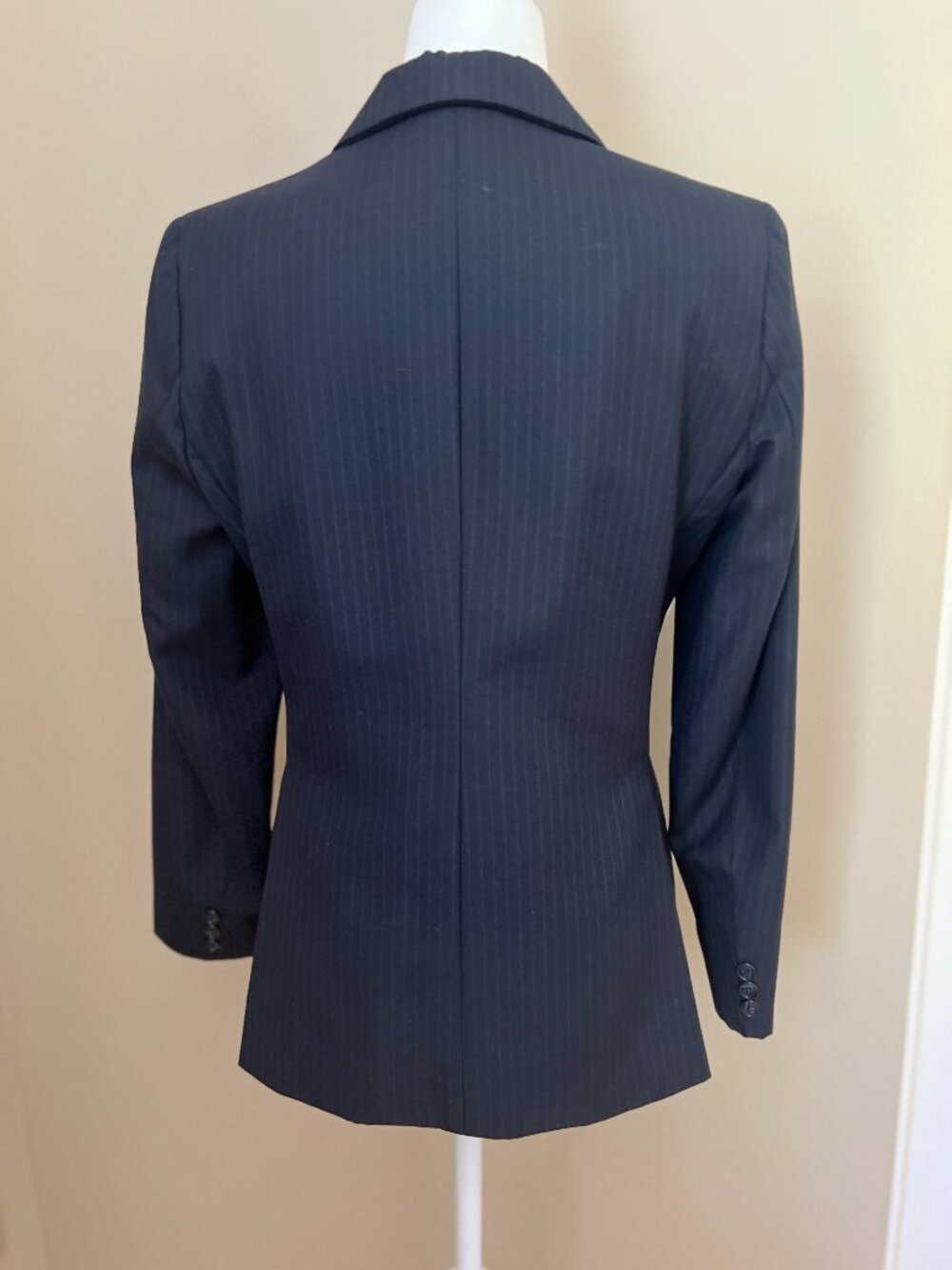 Women's Equestrian Hunt Coat Navy Blue with Light Blue Pinstripe Size 14 - Picture 2 of 12